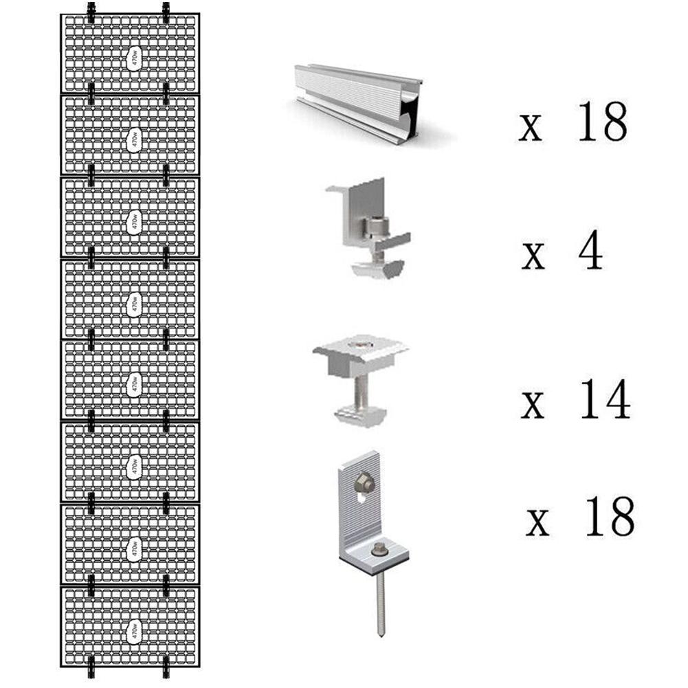 Solární panel FV profil Alu montážní lišta Plochá střecha Kovová střecha Solární lišta