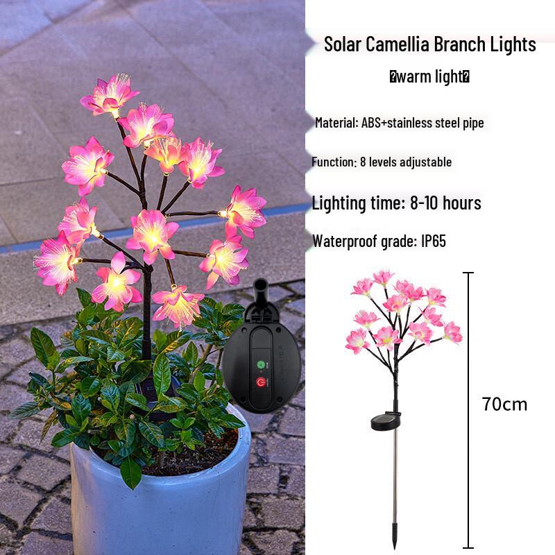 Heixie Solar LED Camellia Flower Stake Light