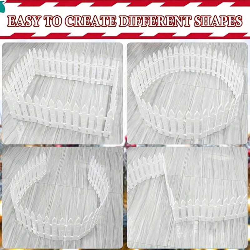 1 Set PVC Barrier White Fence Decorations Durable Hollow-Out Festive Surround Fence Winter Christmas Tree Holiday 30x10cm