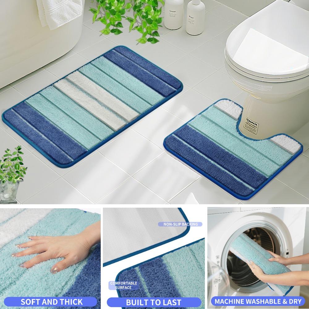 Bath Mat Set 50×80CM and 40×50CM Extra Soft Absorbent Microfiber Non-Slip Rugs for Shower Floor Bathmat Bathroom Accessori Decor