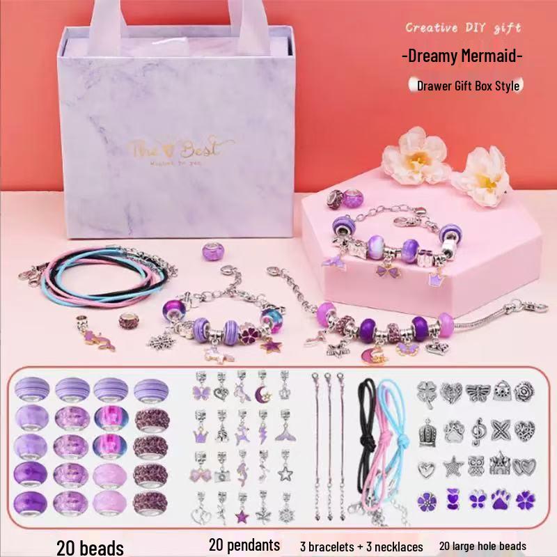 DIY Handmade Crystal Bead Bracelet Set for Kids - Jewelry Craft Kit & Festival Gift