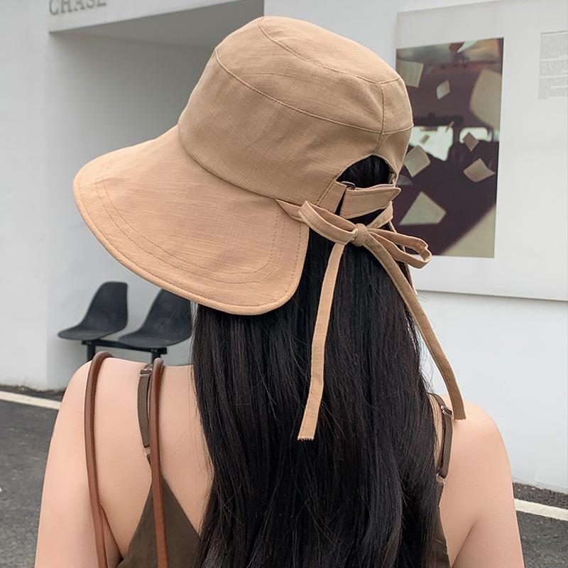 New Fisherman's Hat Children Sweet Versatile Bow Big Brim Basin Hat Student Fashion Breathable Sun Hat