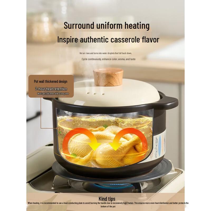 Bear Ceramic Soup Pot - 3.6L