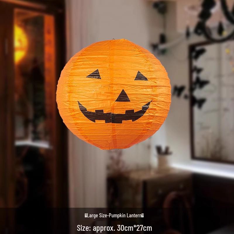 Outdoor Luminous Halloween Pumpkin Paper Lantern Decorations for Kindergartens and Hotels