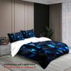 3pcs Geometric Blue Crystal Bedding Sets 3D Printed Abstract Pattern Duvet Cover Sets With Pillowcases No Filling Cool Visual