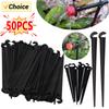 50Pcs Irrigation Drip Support Stakes C- Shape Fixed Stems Holder Bracket for 4/7mm Drip Irrigation Pipe Inserting Ground