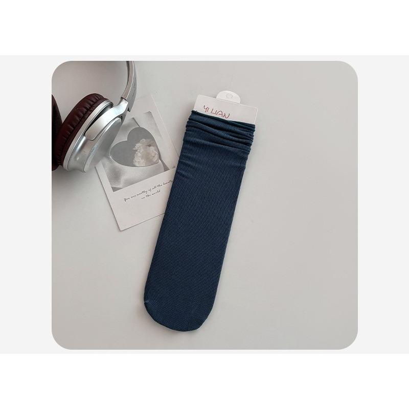 Pure Cotton Women's Summer Thin Pile Socks Solid Color Mid-calf Socks Oxygen Cotton Postpartum Socks Women's Long Socks