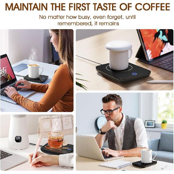 Misby Mug Warmer, Coffee Cup Warmer with Auto Shut Off, Gravity-Induction Coffee Warmer for Desk Use, Coffee Mug Warmer for Coffee Lovers Gift Keep