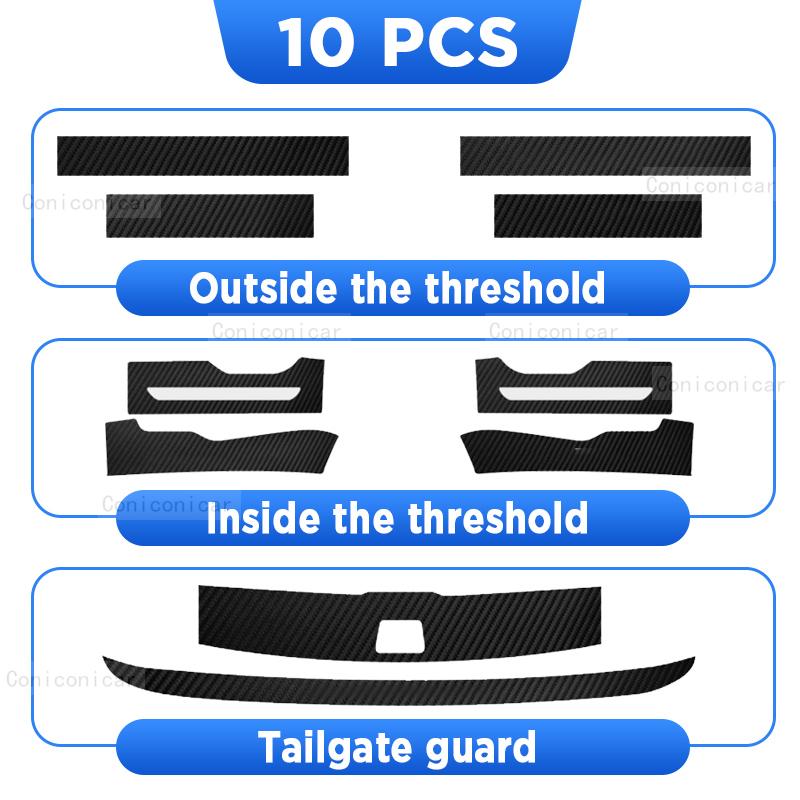 Car Door Sills Scuff Plate Threshold Protector Interior Imitation Carbon Fiber Sticker Accessories For GEELY MONJARO -2025