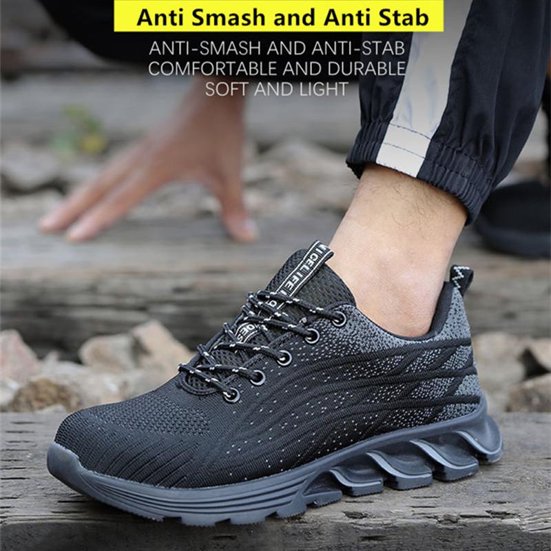 Защитная рабочая обувь со стальным носком. Нескользящая легкая рабочая обувь для мужчин — фото 5