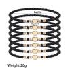 7Pcs Colorful Rice Beads Bracelet Set For Women Fashion Heart Charm Elastic Beaded Chain Bangle Female Trendy Jewelry Gift