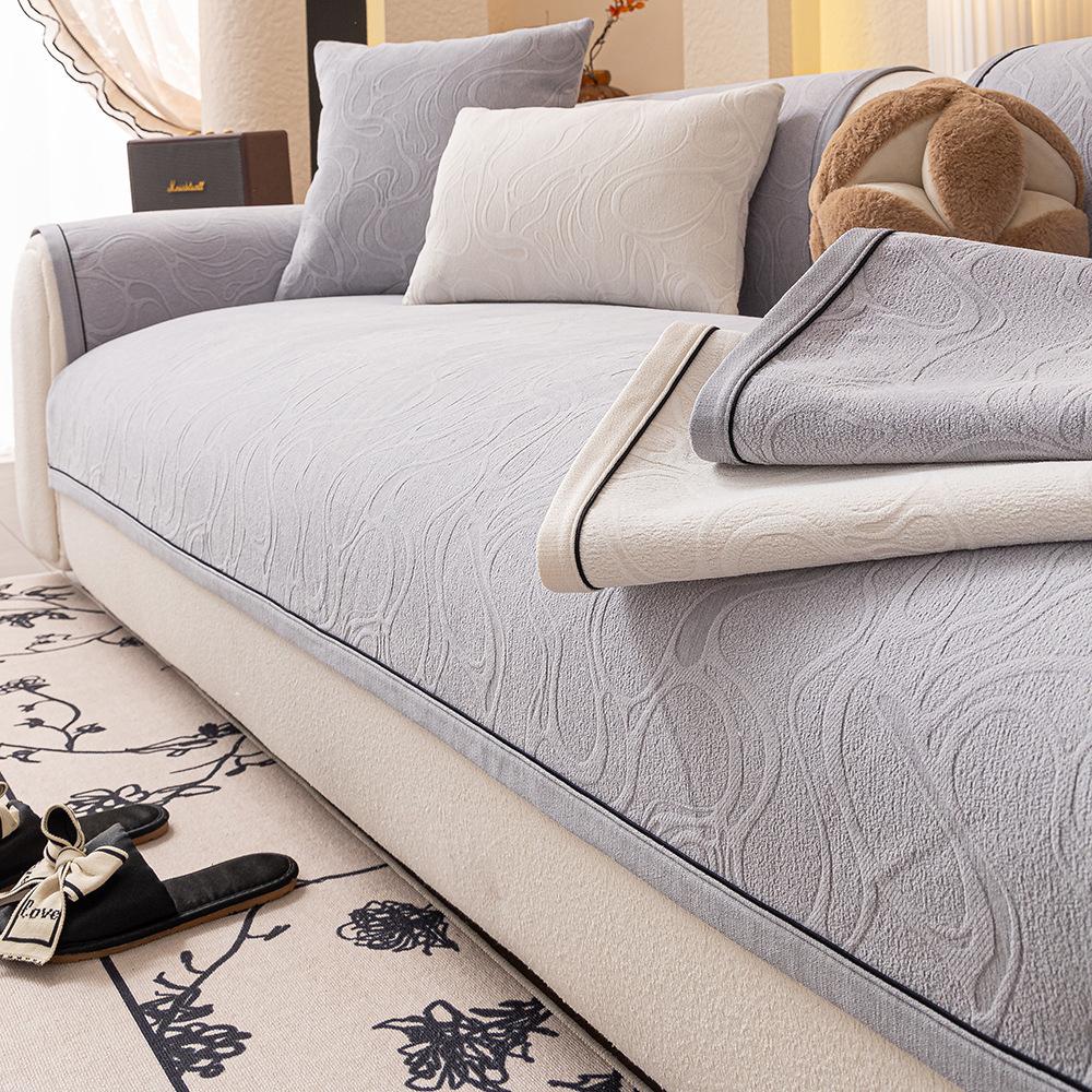 Four Seasons Universal Sofa Cushion  New Chenier Sofa Cover Non-Slip Straight Row Sofa Cushion Cushion One Piece