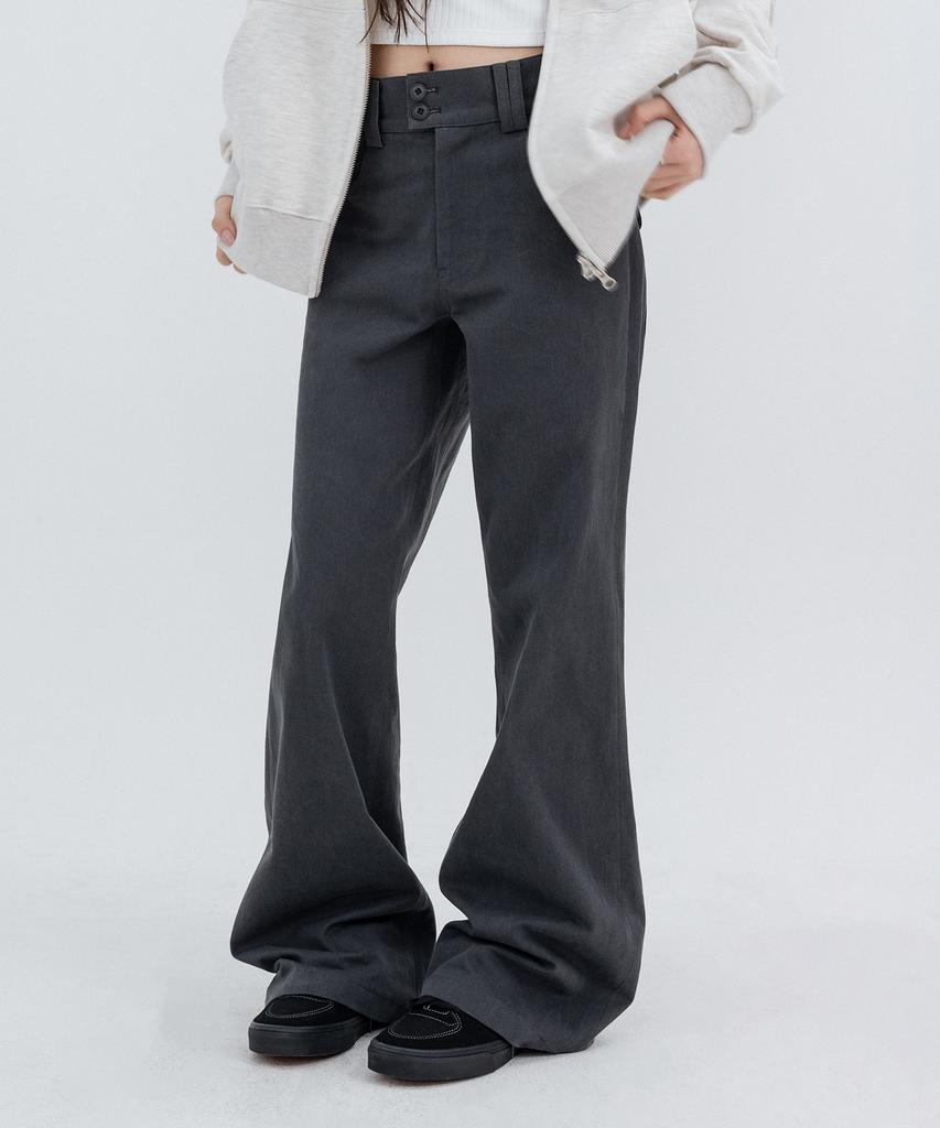 HIGH SCHOOL DISCO Two-Button Pocket Bootcut Pants_Charcoal