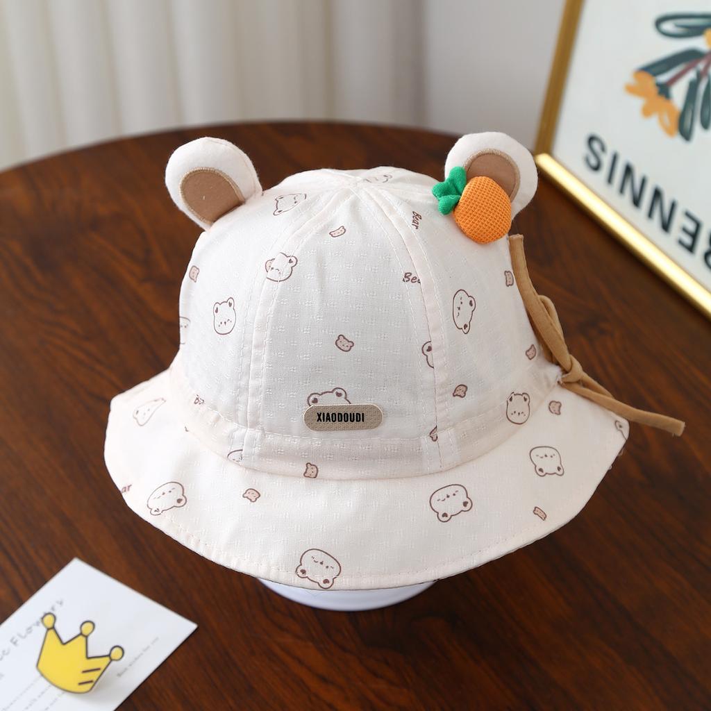 Cute Baby Sun Hat Spring Autumn Thin Breathable Adjustable Fisherman Cap for Boys Girls Infant UV Protection Headwear