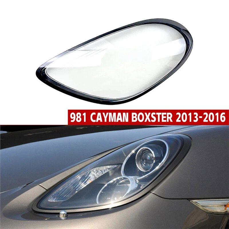 For Boxster Cayman 981 2013-2016 Front Headlight Lens Headlamp Cover Transparent Lampshade Car Light Shell Parts