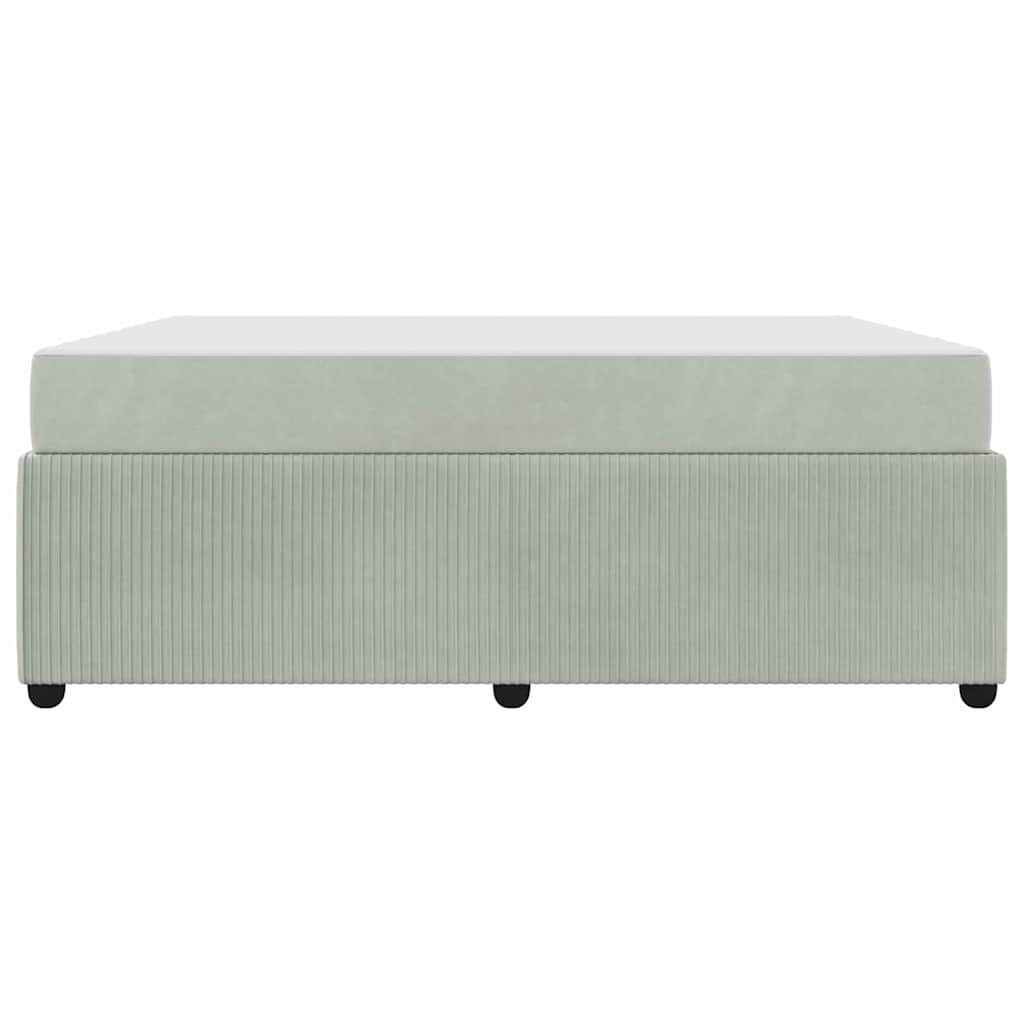 Bed Frame with Mattress Light Grey 180 X 200 Cm Fabric