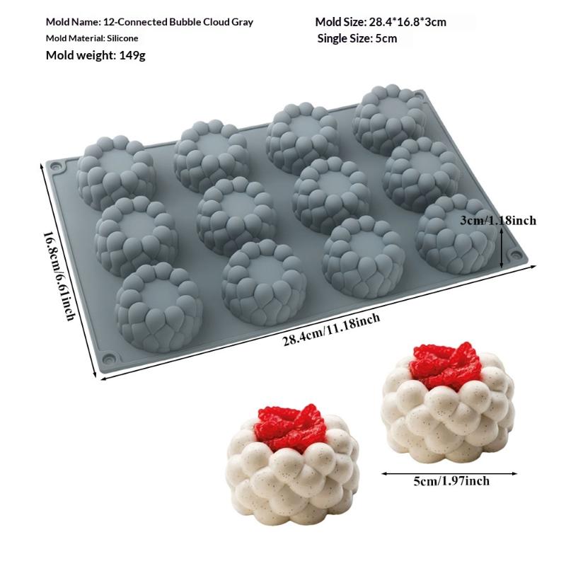 Bubble Cloud Shaped Silicone Mold For Mousse Cake Chocolate Pudding Desserts French Pastry Baking Mold