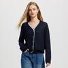Women's Color Block V-Neck Knit Cardigan