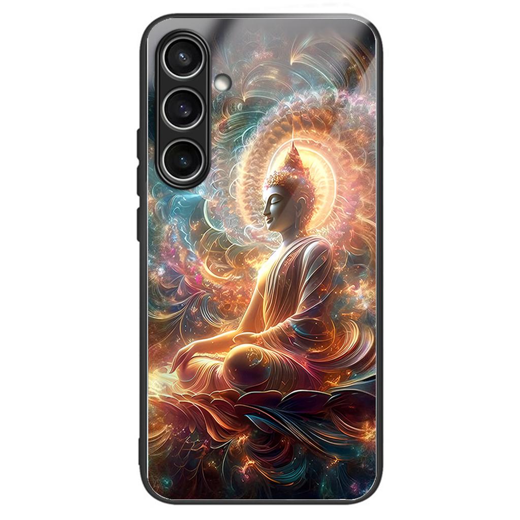 For Samsung Galaxy S24 FE Case Tempered Glass TPU Drop-Proof Phone Cover Pattern Printing