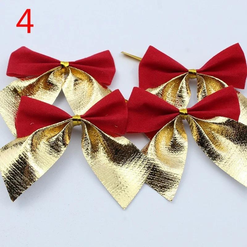 

30 шт./компл., украшение для рождественской вечеринки, красный маленький бант, рождественская елка, подвеска, бытовые украшения для праздника, нового года gold and red