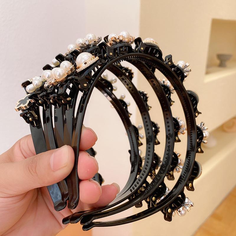 Pearl Headband for Women Elegant Bangs Hair Clip Fashionable Girl Hairband Hair Accessory