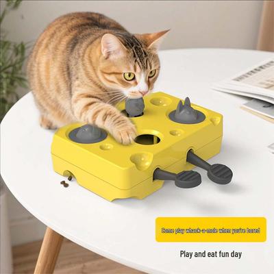 Interactive Whack-a-Mole Cheese Box Cat Toy