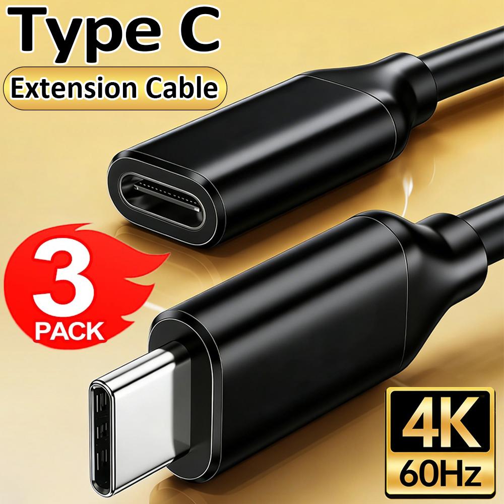 USB-C Female To Type C Male Adapter Cable Extension Cable High-speed Transmission Digital Cables Extended Cord for Laptop Tablet