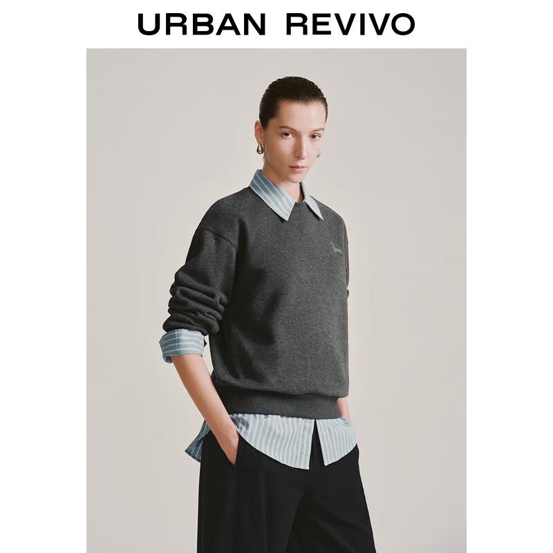 

UR Women s Puppy Embroidery Round Neck Sweatshirt