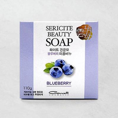 Weiße Sericit Schönheitsseife Blaubeerduft