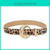 Retro Leopard Print Womens Belt With Gold Buckle For Casual Vintage Style