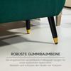 Upholstered Bench with Storage, Armrests, Velvet-Like Polyester, Rubberwood, 107 x 42 x 65 cm, Green