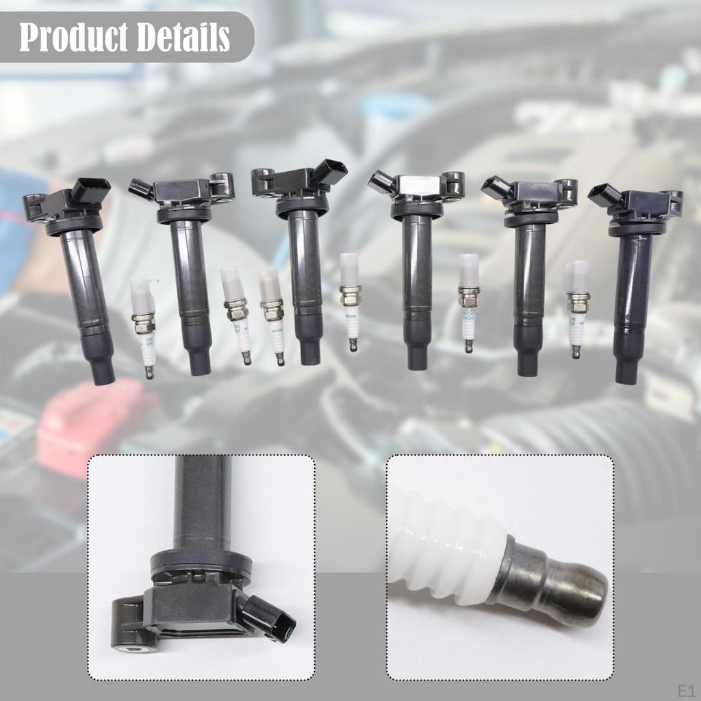 6 Pieces Ignition Coil and Spark Plugs C528 for Toyota Avalon 2000-2004