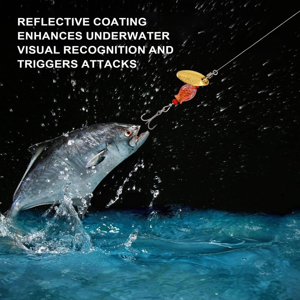Fishing Spinner Baits Compact Saltwater Lures Vibrating Simulated 5 Pieces Hooks Bait For Adventures Freshwater Camping Men