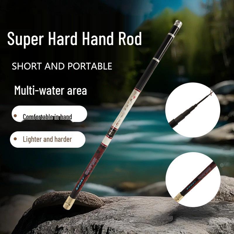 60cm Ultra-Hard, Ultra-Light Carbon Stream Rod – 2/8 Action, Ideal for Various Waters