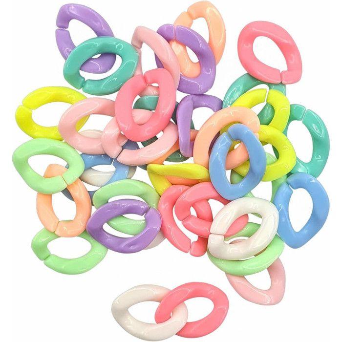 Beads - CTOP - Pastel Chain Links - 36 Pieces - Multicoloured - For Children Aged 6 and Up