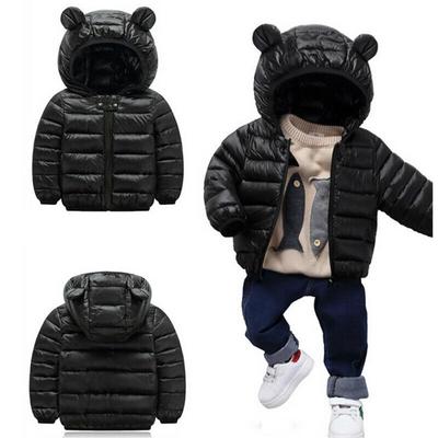 Daunenjacke mit Kapuze für Jungen und Mädchen, warme, leichte Baumwollmanteljacke für Herbst und Winter