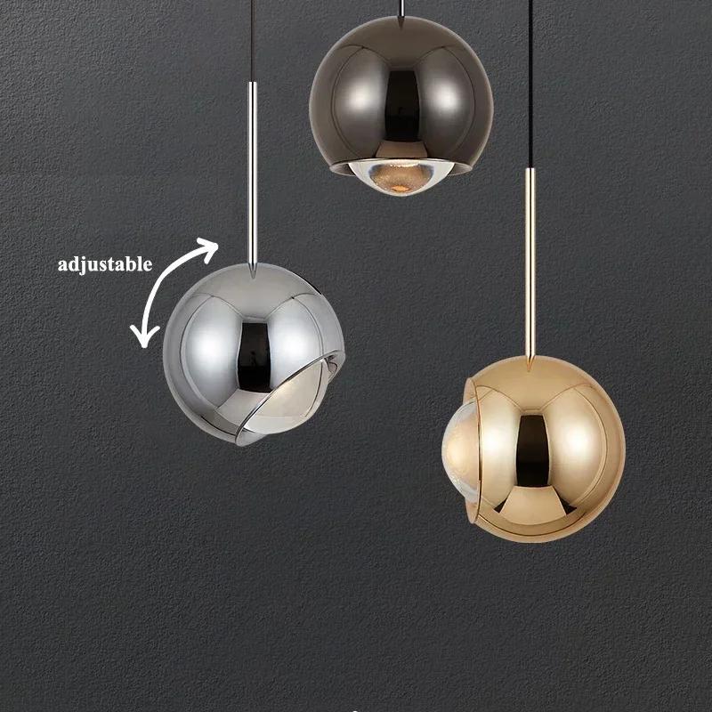 Modern minimalist LED pendant light adjustable angle circular pendant light stretchable luxury home decoration lighting fixtures
