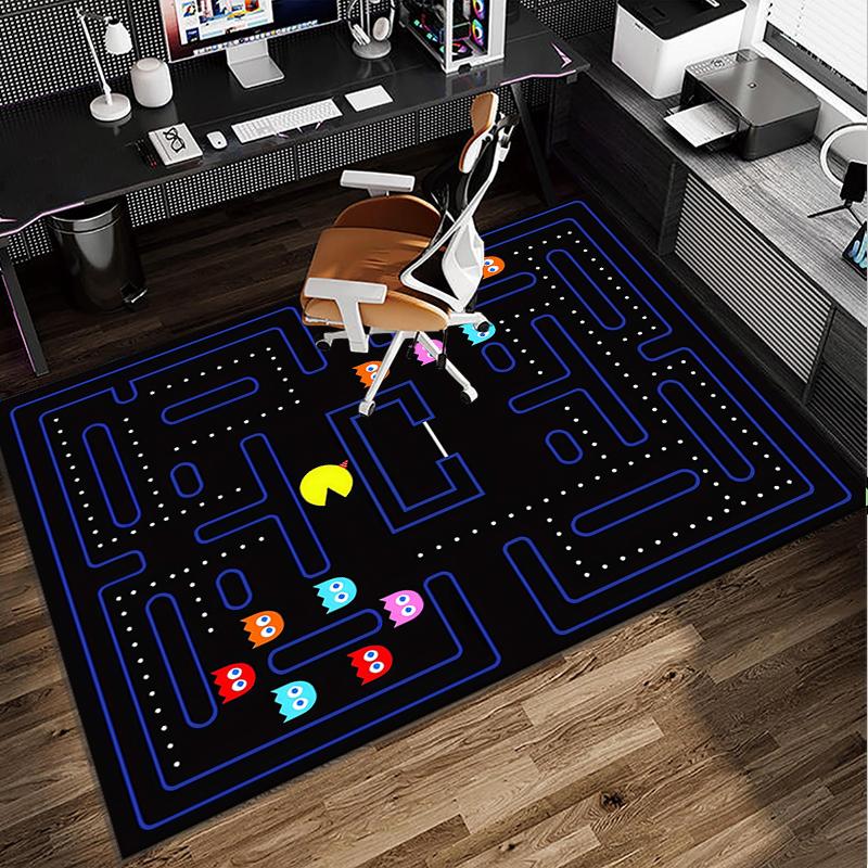 Pac game Adventure Office Rug Chair Mat, Game Carpet, Suitable for Front Door, Bedroom, Living Room, Desk, Holiday Gift