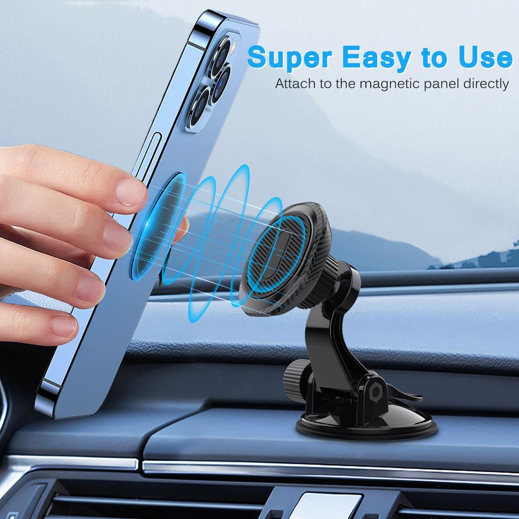 ML203 Suction Cup Base Car Dashboard Mount 360 Degree Adjustable Magnetic Phone Holder Bracket