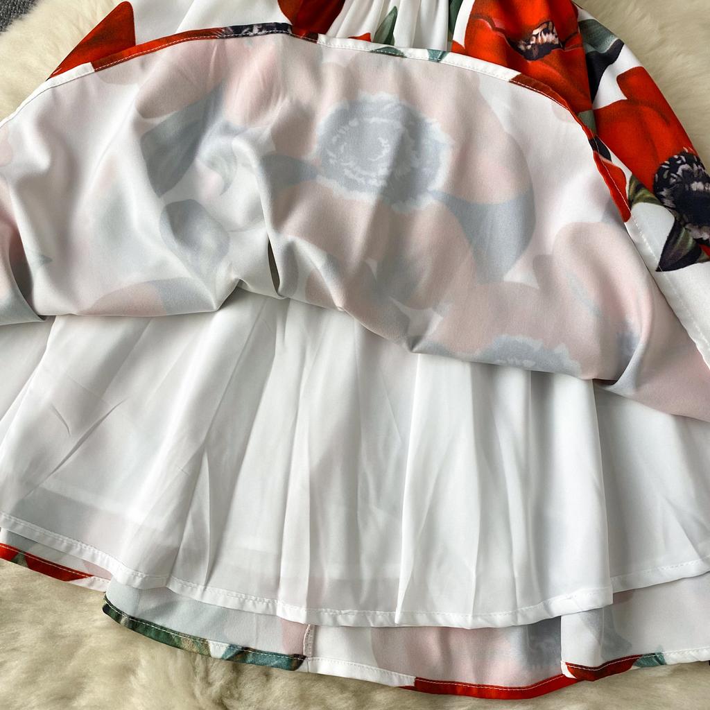 Women's Summer Vintage Elegant Printed Waist-slimming Halter Dresses