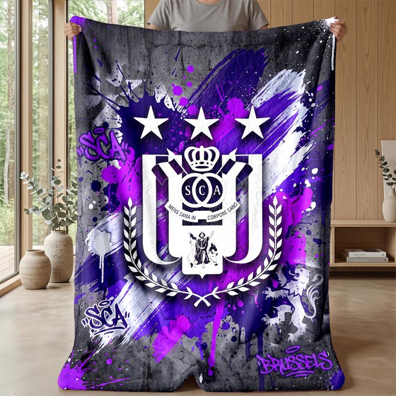Coperta in pile di flanella morbida Anderlecht FC Leggera Accogliente Calda Coperta da divano letto Decorazione per la casa