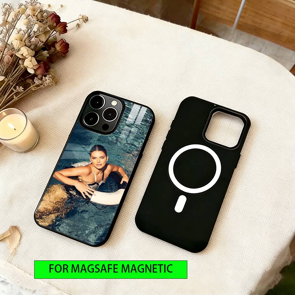 

Kendall Jenner Phone Case For iPhone17,16,15,14,13,12,11 Plus,Pro Magnetic For Magsafe Wireless Charging iPhone15ProMax