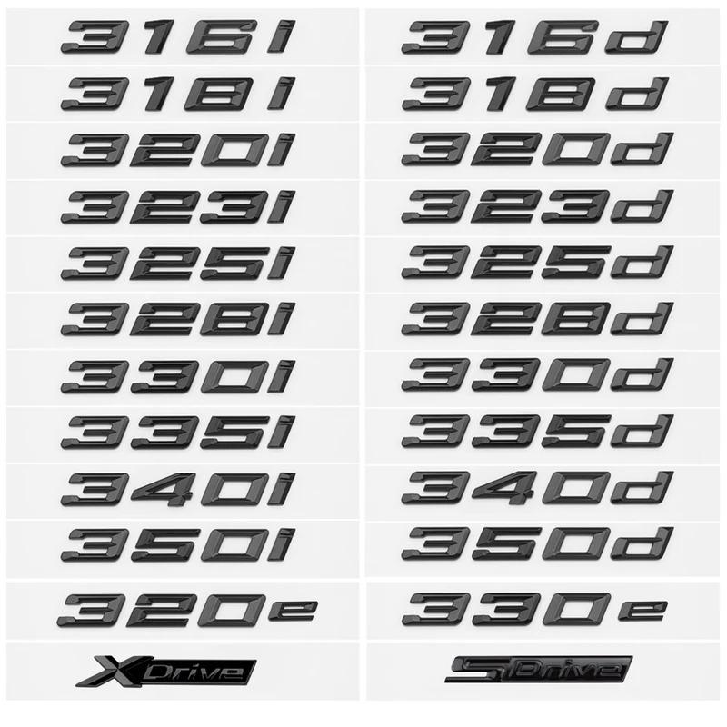 3D Glänzend Schwarz 320i 320d 320e 325d 328d 330i 330d 330e 335d 340d Emblem Aufkleber für BMW Serie 3 E90 E91 E92 F30 F31 F34 G20 G21