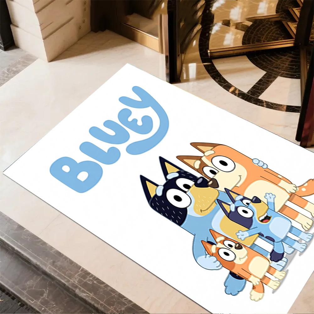 Bluey Family Adventure Carpet Perfect for Entryway Playrooms Game Room Living Rooms Antislip Carpet Anime Office Decor Gift for Festivals