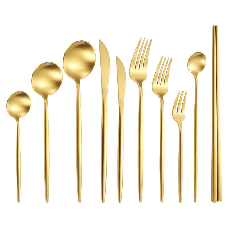Golden 304 Stainless Steel Western Cutlery Set