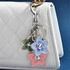 Elegant Flower Keychain Women Handbag Decoration Key Holder Mobile Phone Chain Car Key Accessory for Daily and Party