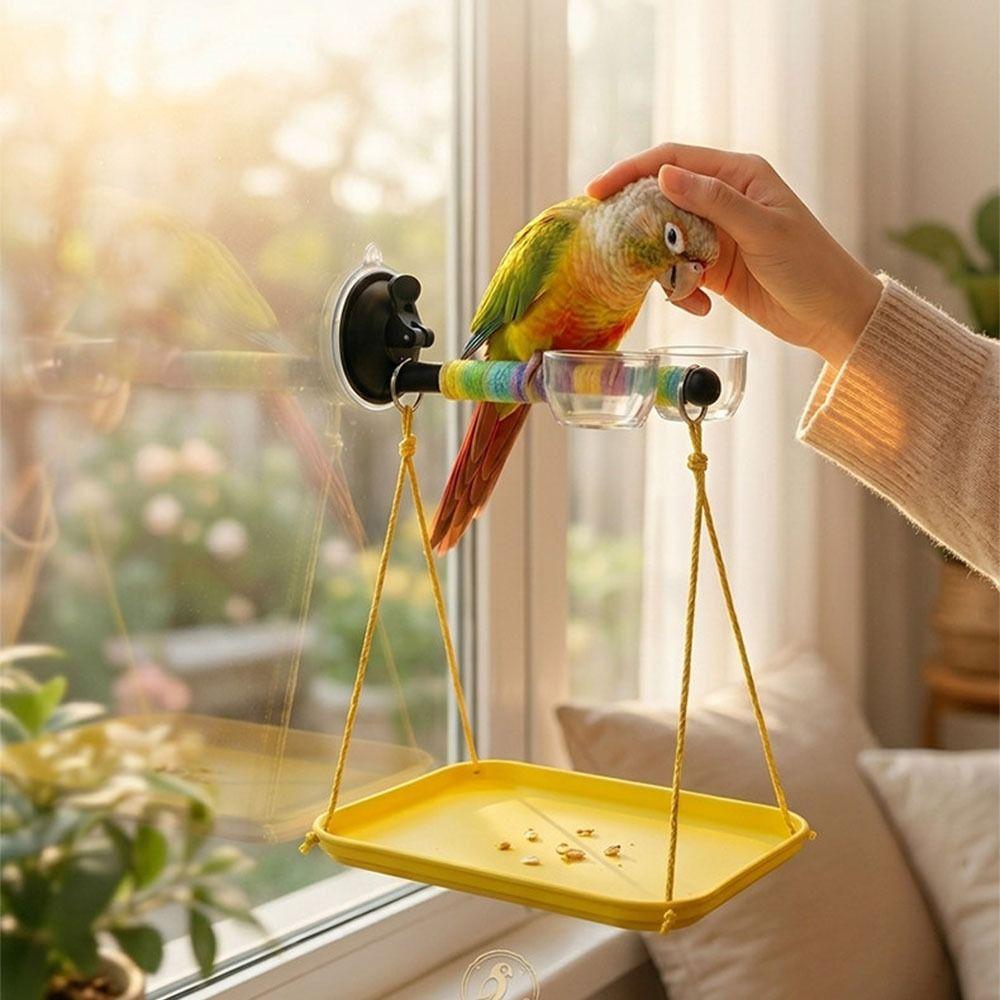 Interactive Bird Swing Hammock Durable Bird Cage Toy Budgie Hanging Swing Toy Cockatiel