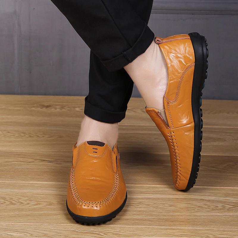 Pantofi casual realizati manual Mocasini pentru barbati Pantofi plati confortabili din piele Mocasini din piele moale38-47