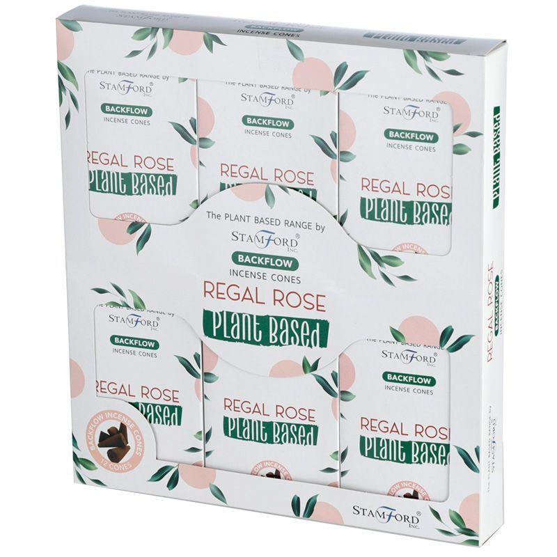 5x Backflow Incense Cones Regal Rose Plant-Based 12 Cones