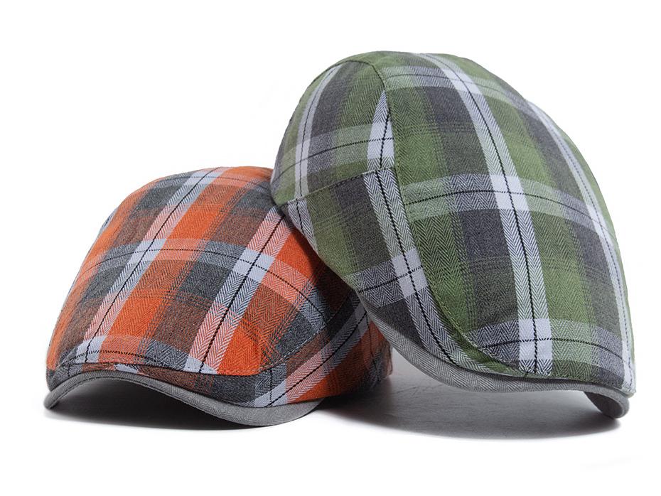 Spring/Summer Plaid Retro Beret Hat - Unisex Casual British Style Flat Cap
